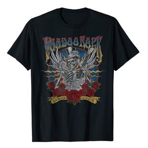 Voodoo Rock Faded Concert Band Music Festival Guitar T-Shirt Vintage Style Rock